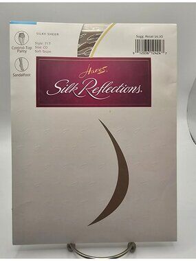 Hanes Silk Reflections Control-Top Pantyhose Size CD Soft Taupe Silky Sheer Sand
